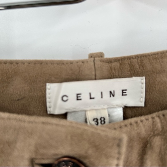 CELINE Suede Lamb Skin Bell Bottom Pants Size 30” - Picture 4 of 7